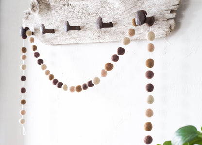 Brown Ombre Felt Ball Garland - Redheadnblue