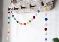 Random Mod Rainbow Felt Ball Garland - Redheadnblue