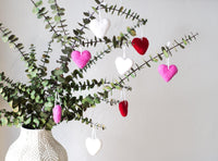 Felt Heart Ornaments - Redheadnblue