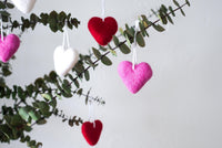 Felt Heart Ornaments - Redheadnblue