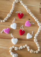 Felt Heart Ornaments - Redheadnblue