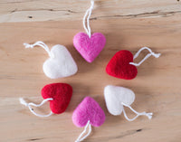 Felt Heart Ornaments - Redheadnblue