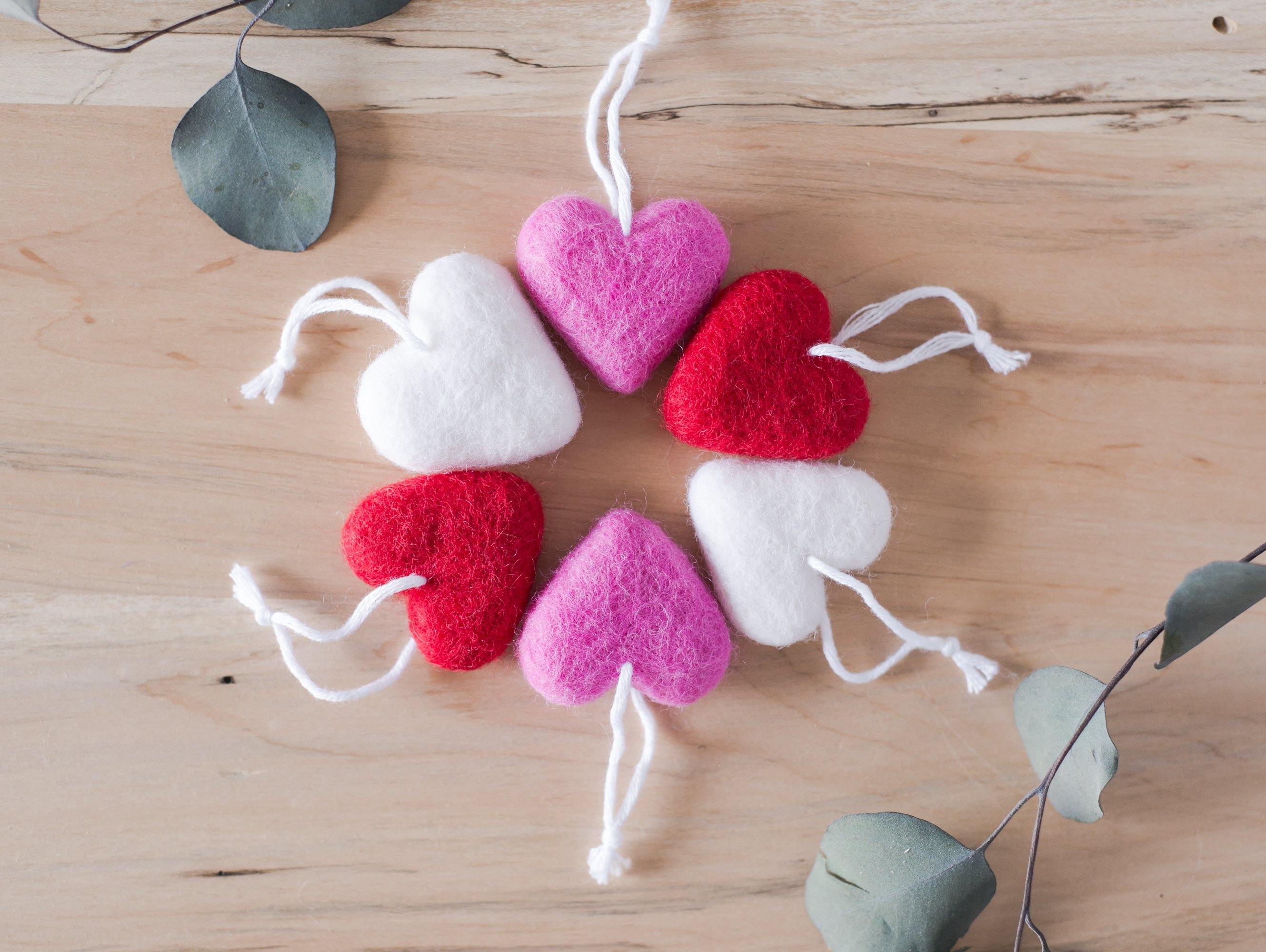 DIY Felt Heart Ornaments! 