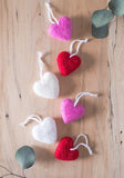 Felt Heart Ornaments - Redheadnblue