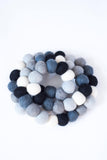 Black to White Ombre Felt Ball Garland - Redheadnblue