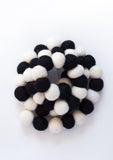 Black & White Felt Ball Garland - Redheadnblue