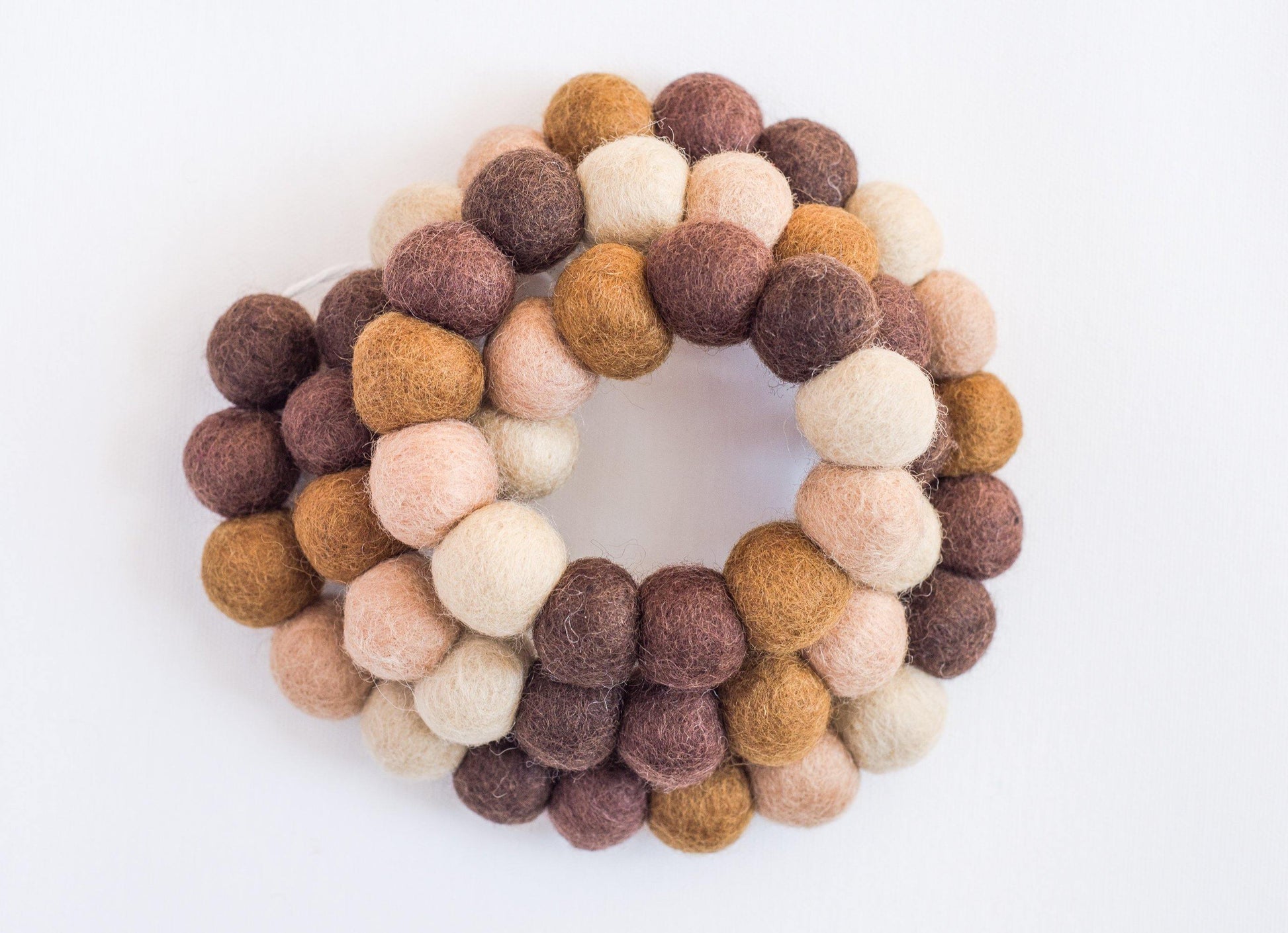 Brown Ombre Felt Ball Garland - Redheadnblue