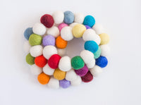Random Mod Rainbow Felt Ball Garland - Redheadnblue