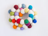 Random Mod Rainbow Felt Ball Garland - Redheadnblue