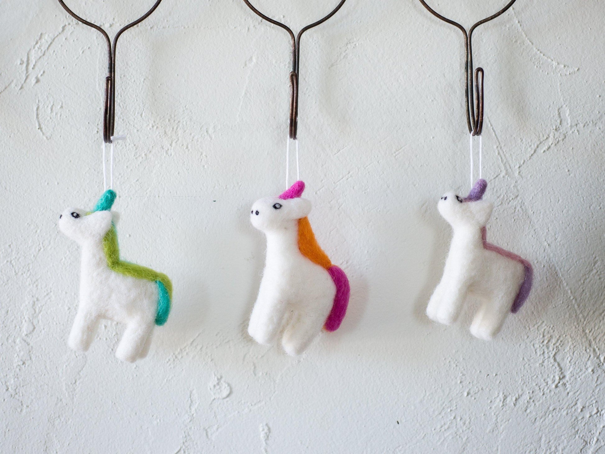 Felted Unicorn Ornaments - Redheadnblue