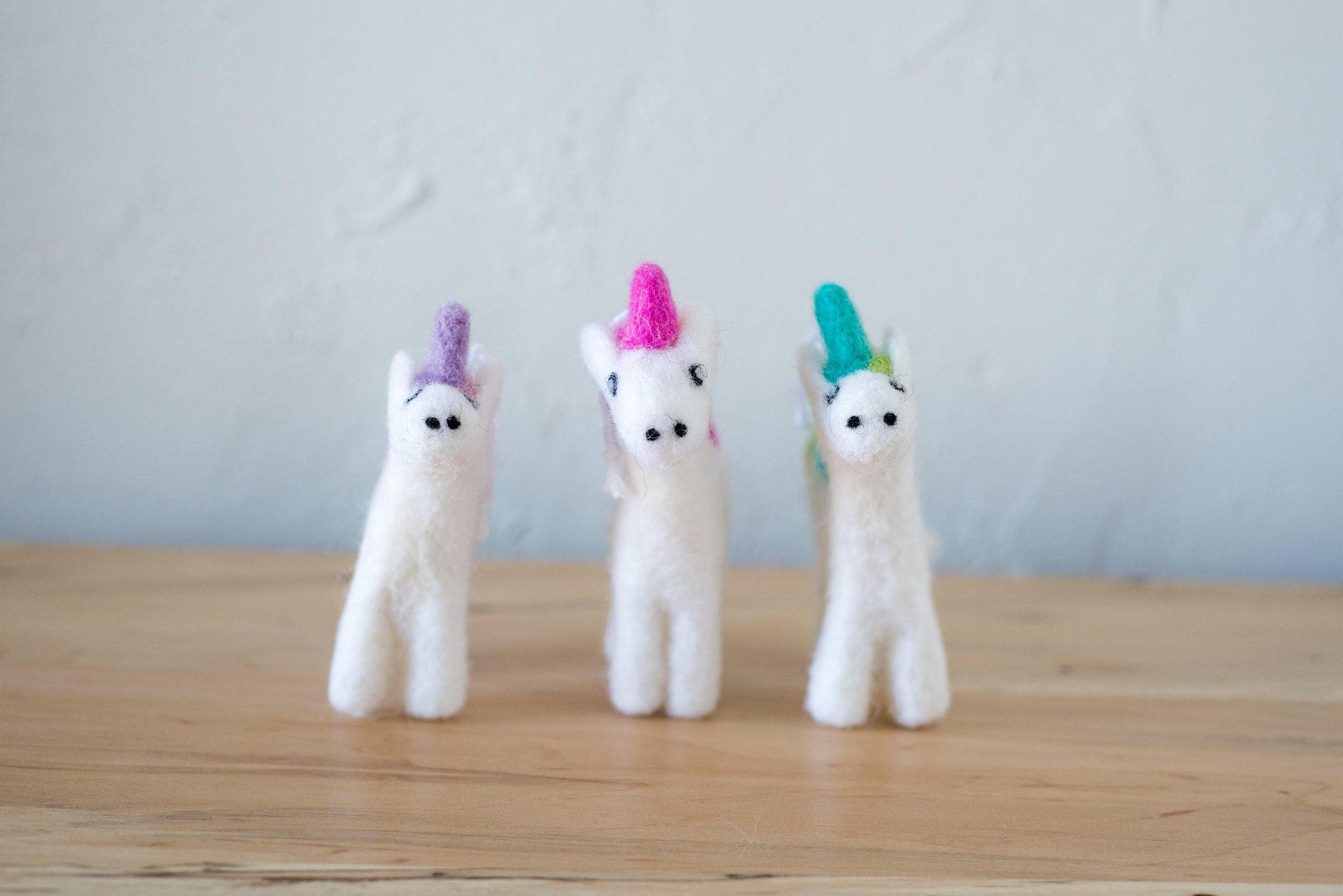 Felted Unicorn Ornaments - Redheadnblue
