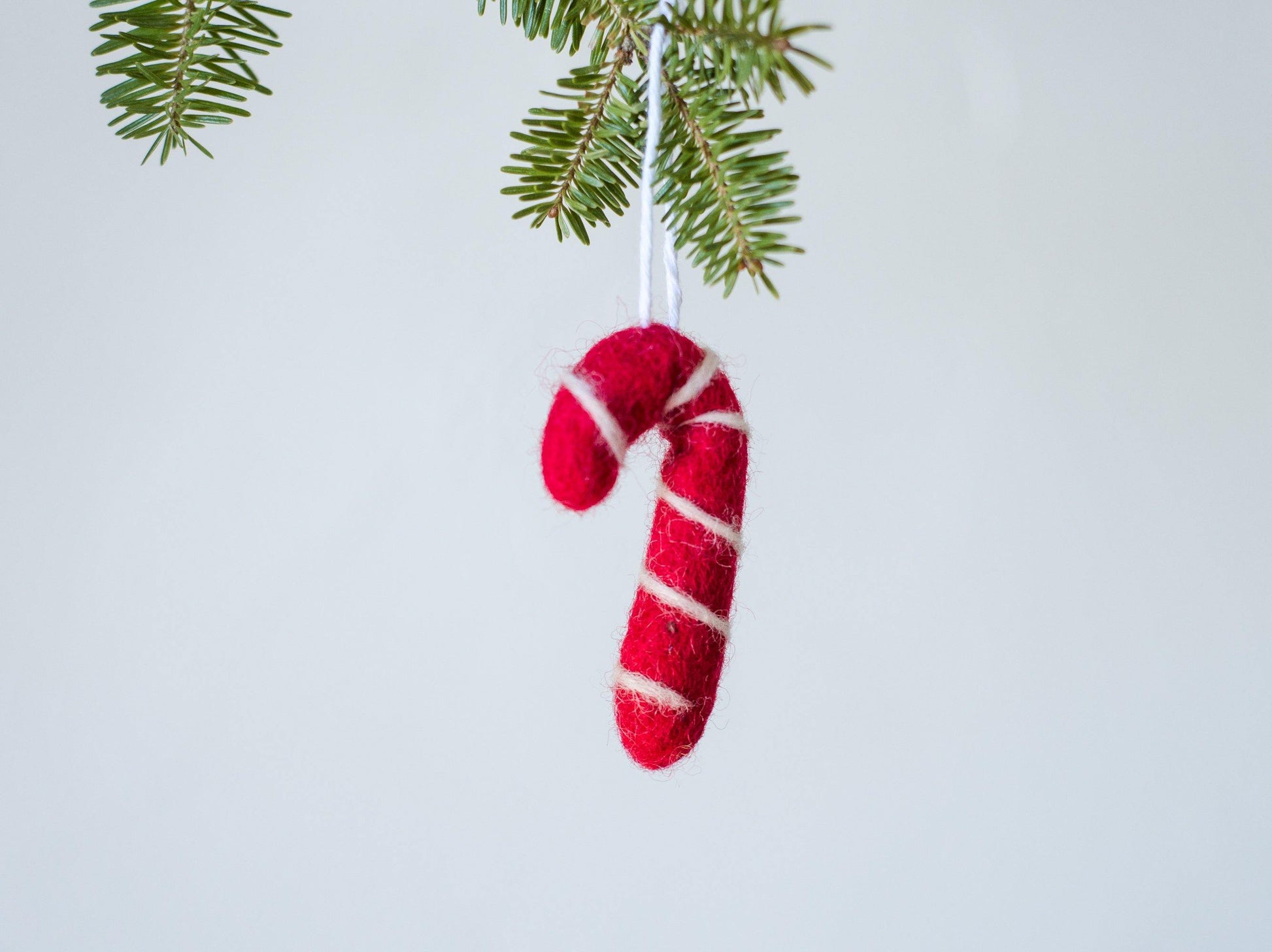 Candy Cane Felted Ornaments - Redheadnblue