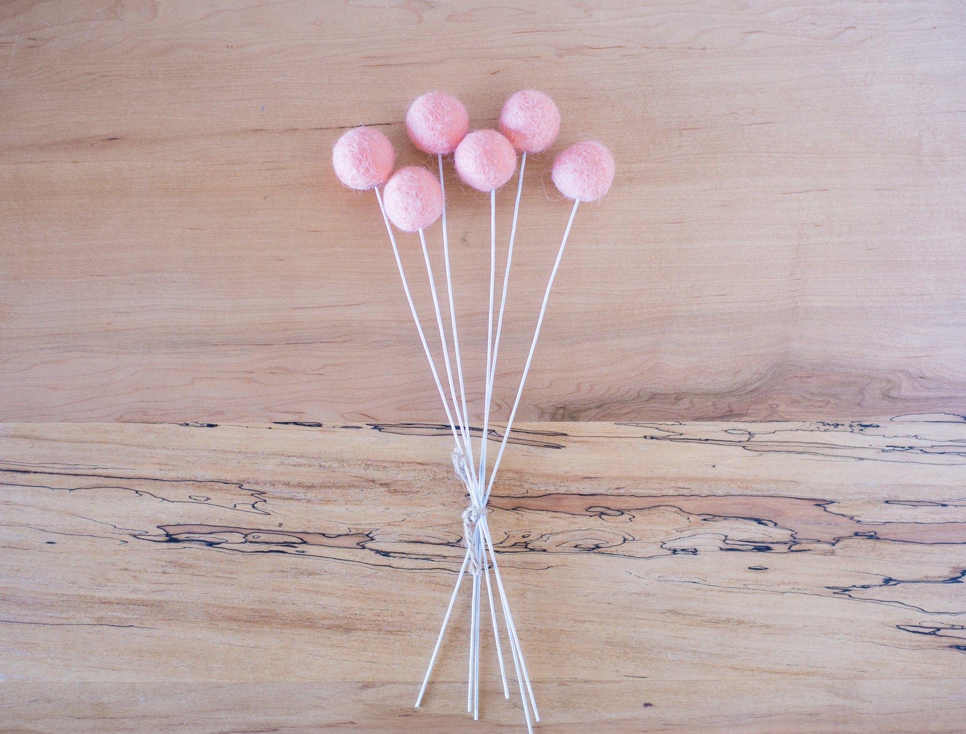 Peach Felt Ball Bouquet - Redheadnblue