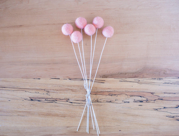 Peach Felt Ball Bouquet - Redheadnblue