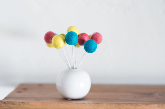 Bright Easter Felt Ball Bouquet - Wool Jamboree