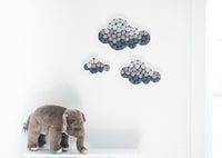 Shades of Gray Storm Felt Ball Clouds - Redheadnblue