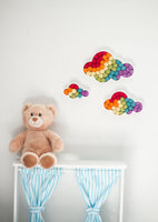 Rainbow Felt Ball Clouds - Redheadnblue