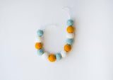 Cider & Baby Blue Curtain Ties - Redheadnblue