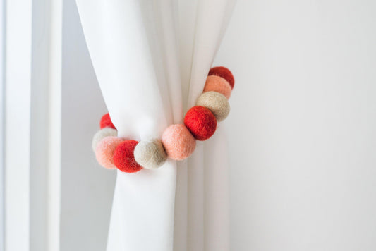 Terracotta & Peach Curtain Ties - Redheadnblue