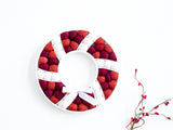 Shades of Red Felt Ball Wreath - Redheadnblue