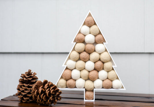 Neutral Felt Ball Tree - Redheadnblue