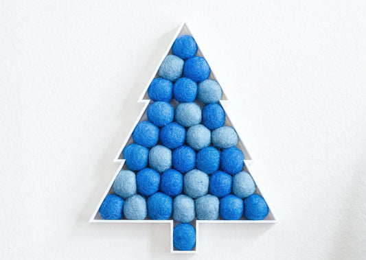 Blues Felt Ball Tree - Redheadnblue