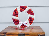 Shades of Red Felt Ball Wreath - Redheadnblue