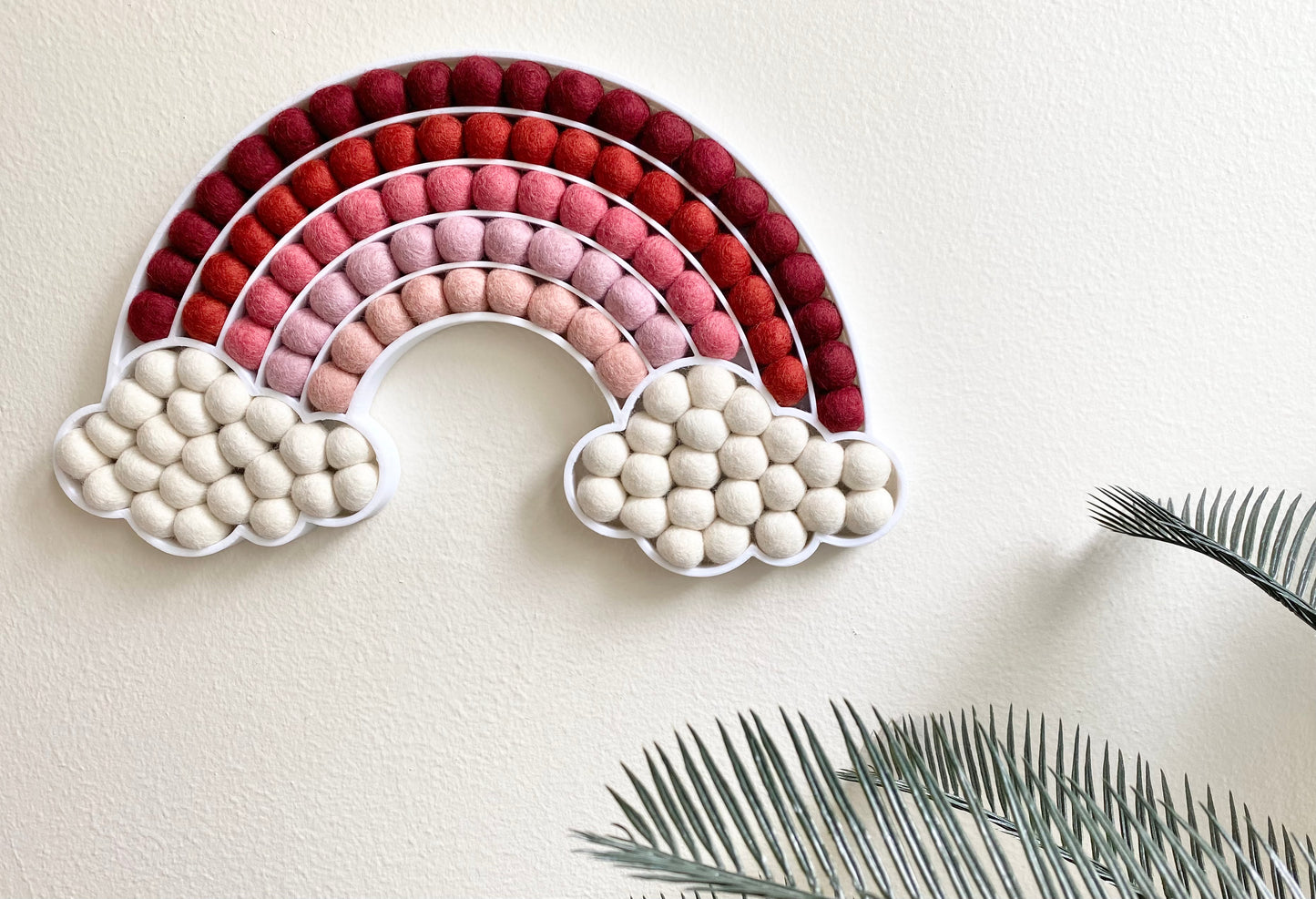 Pink Gradient Felt Ball Cloud Rainbow