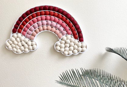 Pink Gradient Felt Ball Cloud Rainbow