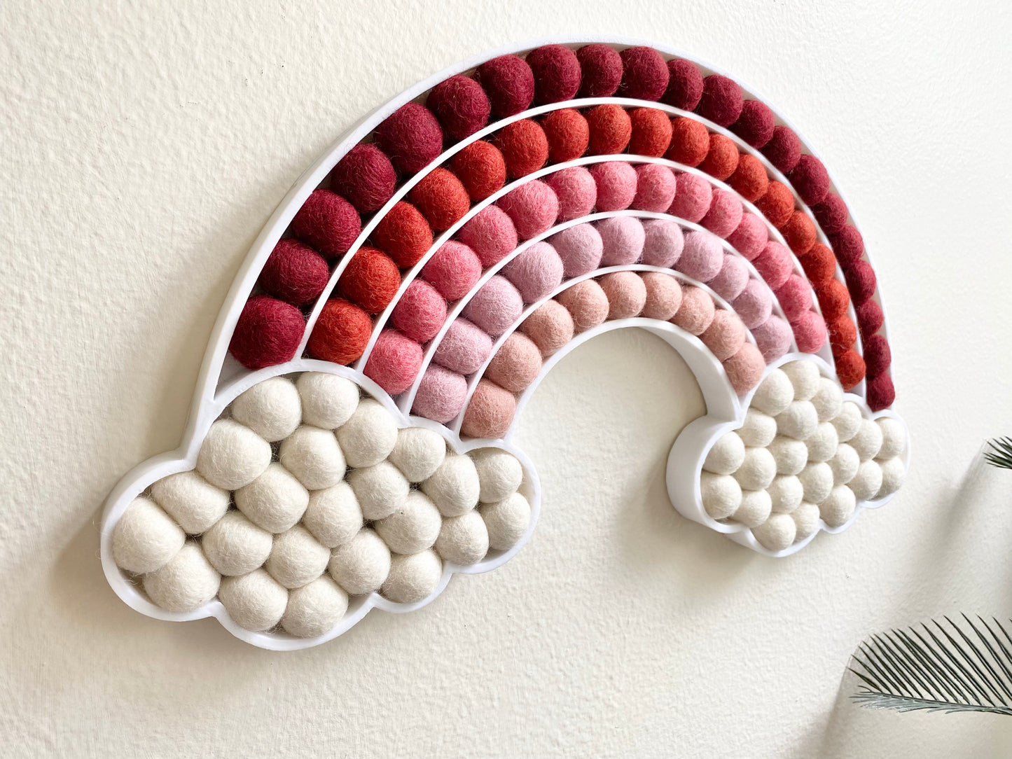 Pink Gradient Felt Ball Cloud Rainbow