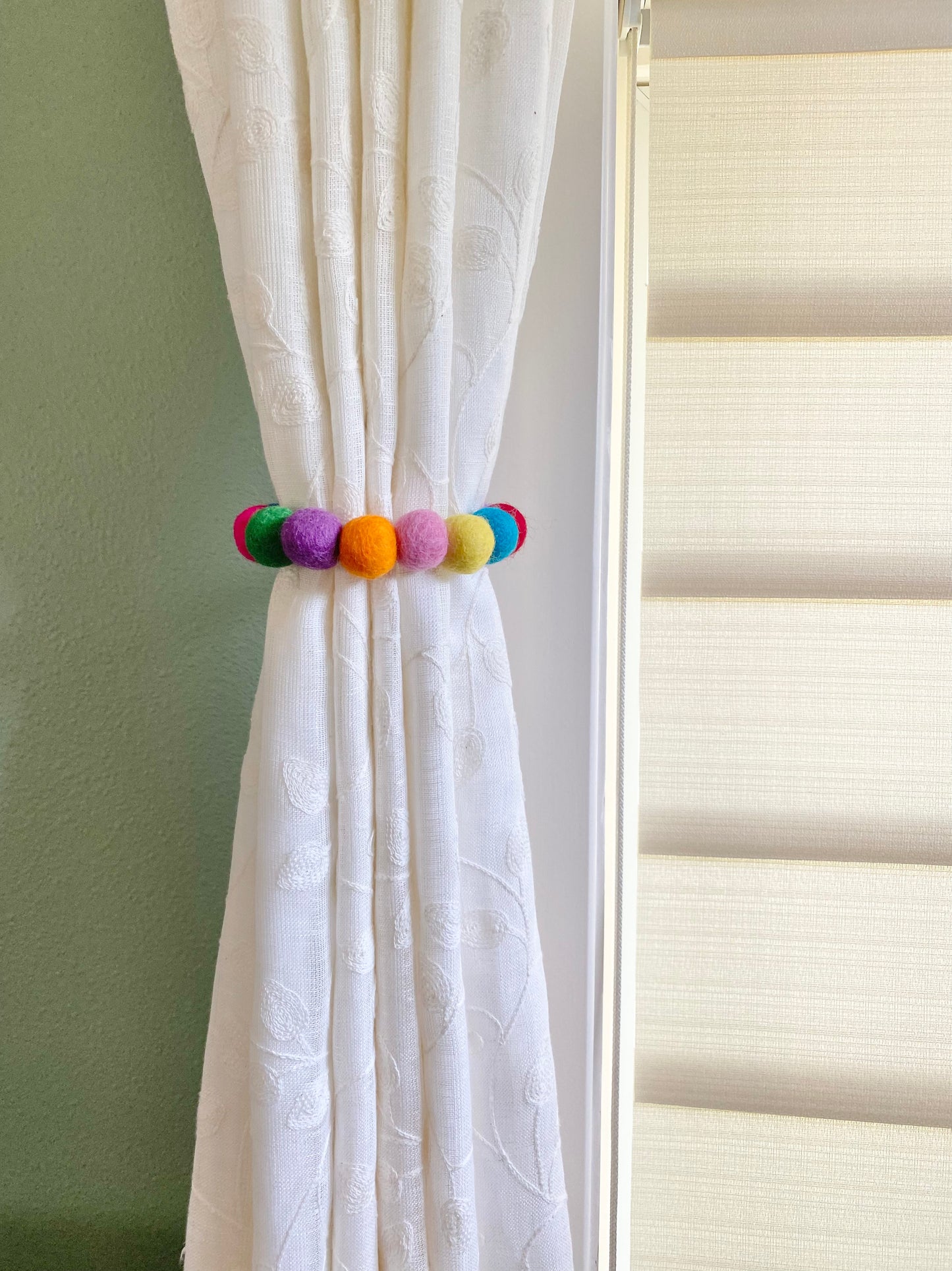 Random Rainbow Curtain Ties