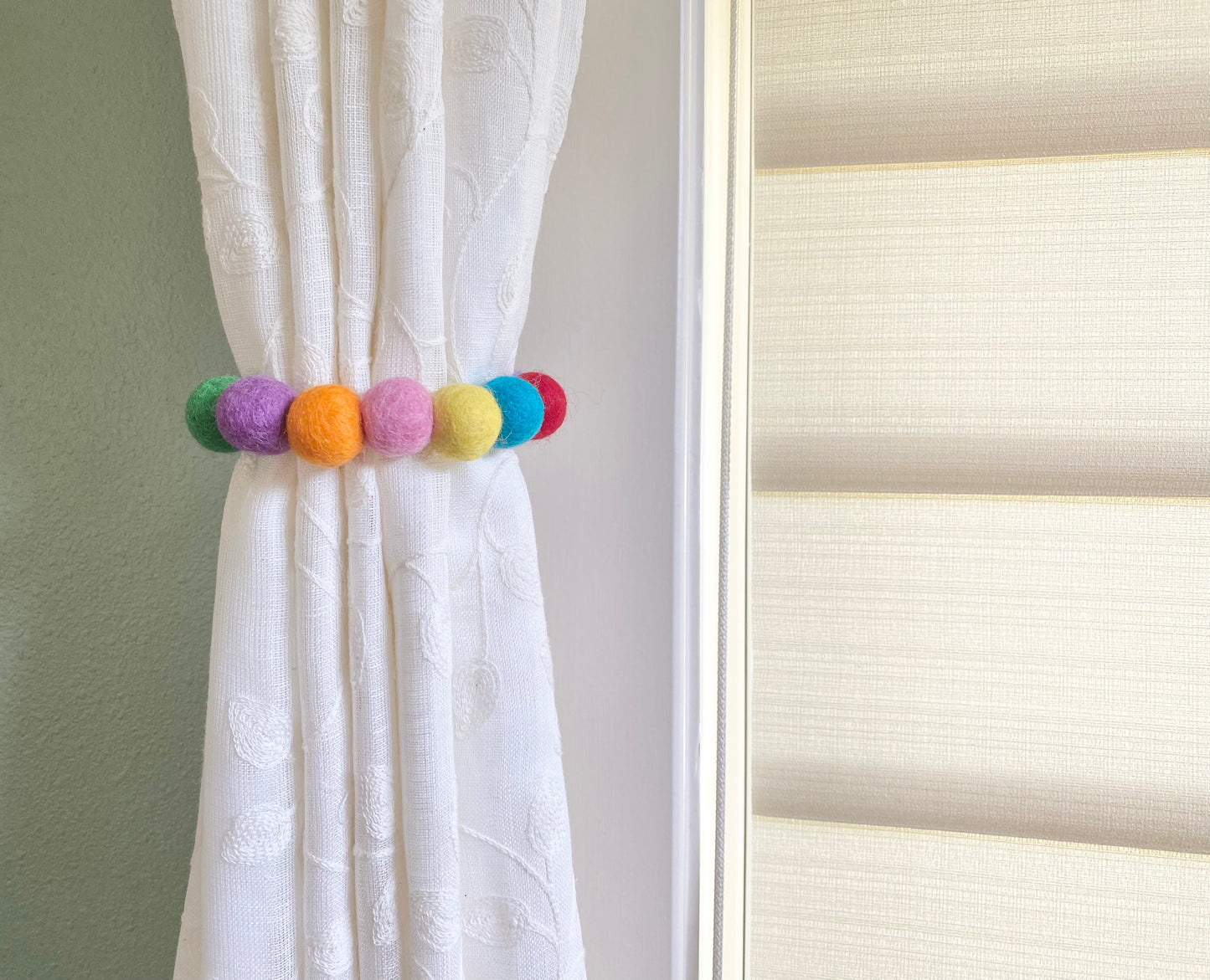 Random Rainbow Curtain Ties