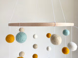 Cider & Baby Blue Felt Ceiling Mobile
