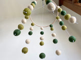 Olive Green Felt Ball Ceiling Mobile