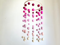 Pink Ombre Felt Ball Ceiling Mobile