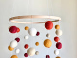 Reds & Cider Felt Ball Ceiling Mobile