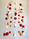 Reds & Cider Felt Ball Ceiling Mobile