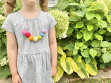 Felt Ball Rainbow Necklace - Redheadnblue