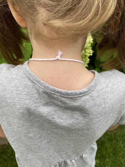 All White Felt Ball Necklace - Redheadnblue
