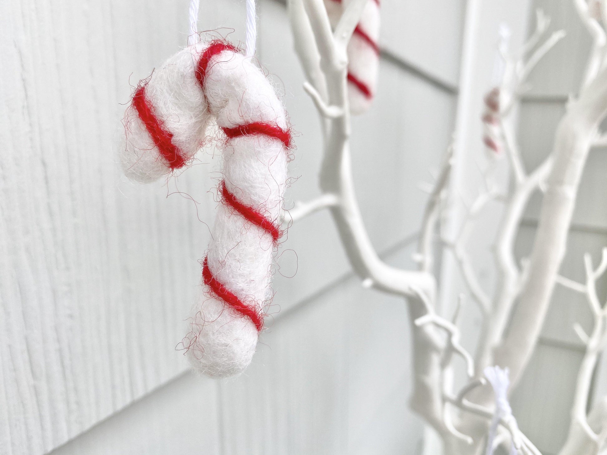 Candy Cane Felted Ornaments - Redheadnblue