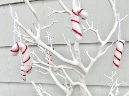 Candy Cane Felted Ornaments - Redheadnblue