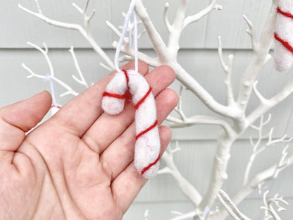 Candy Cane Felted Ornaments - Redheadnblue