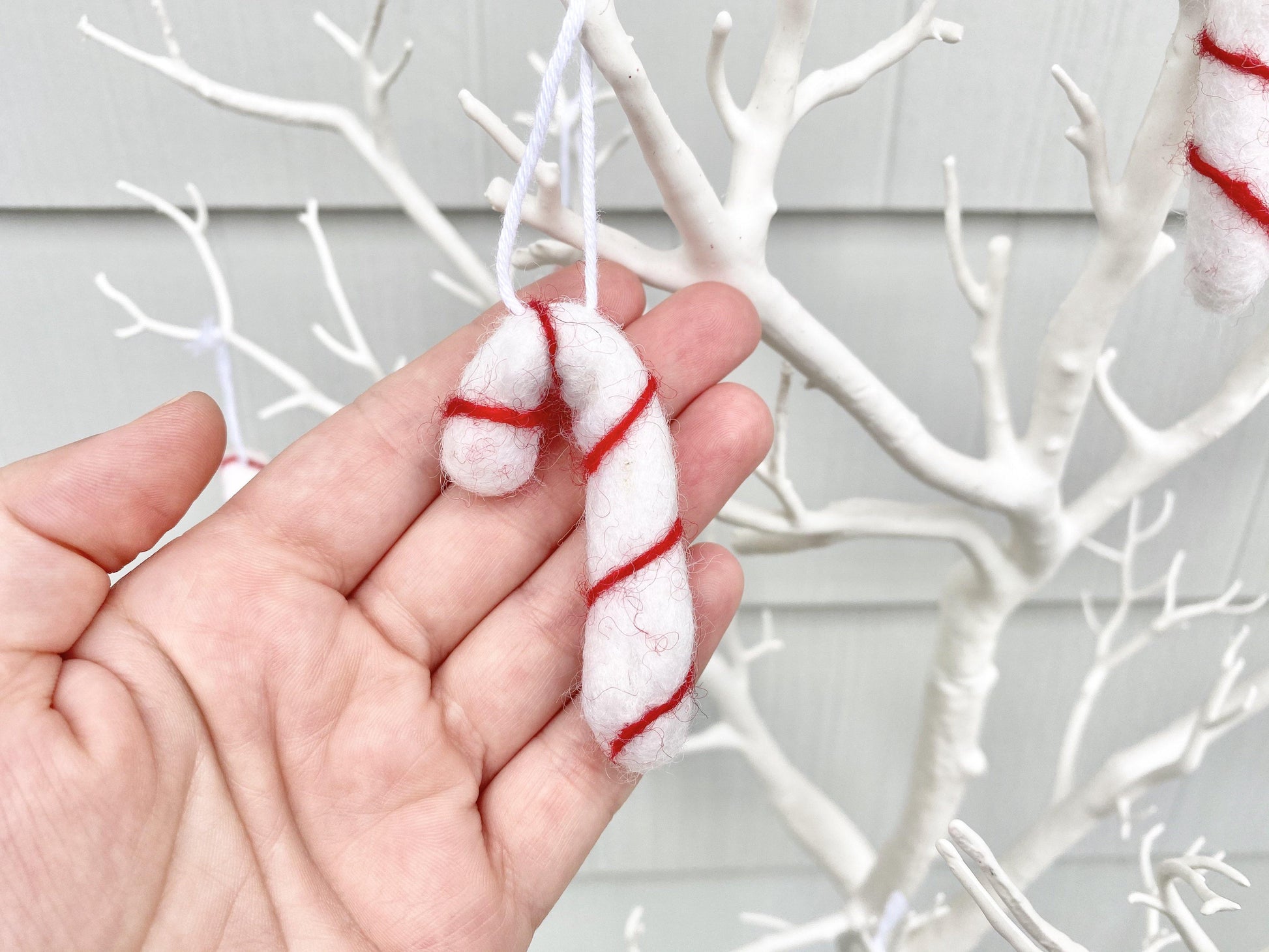 Candy Cane Felted Ornaments - Redheadnblue