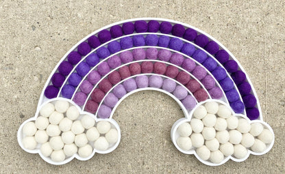 Purple Ombre Felt Ball Cloud Rainbow - Redheadnblue