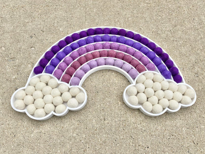 Purple Ombre Felt Ball Cloud Rainbow - Redheadnblue