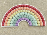 Pastel Felt Ball Rainbow - Redheadnblue