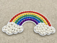 Bold Felt Ball Cloud Rainbow - Redheadnblue