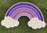 Purple Ombre Felt Ball Cloud Rainbow - Redheadnblue
