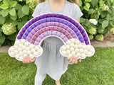 Purple Ombre Felt Ball Cloud Rainbow - Redheadnblue