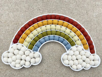 Muted Felt Ball Cloud Rainbow - Redheadnblue